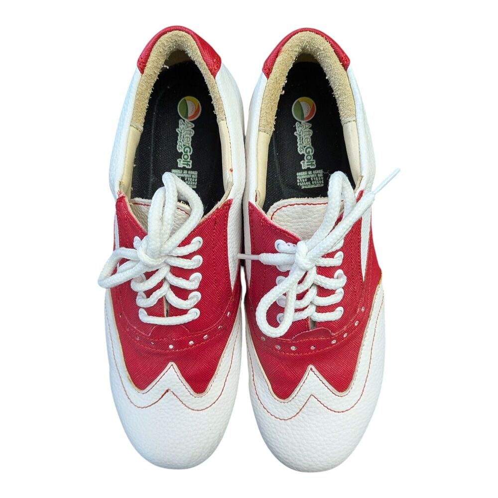 I Love Golf Red & White Men's Golf Shoes Spikeless Comfort US Size 9.5/10 MX 27 - Picture 2 of 10